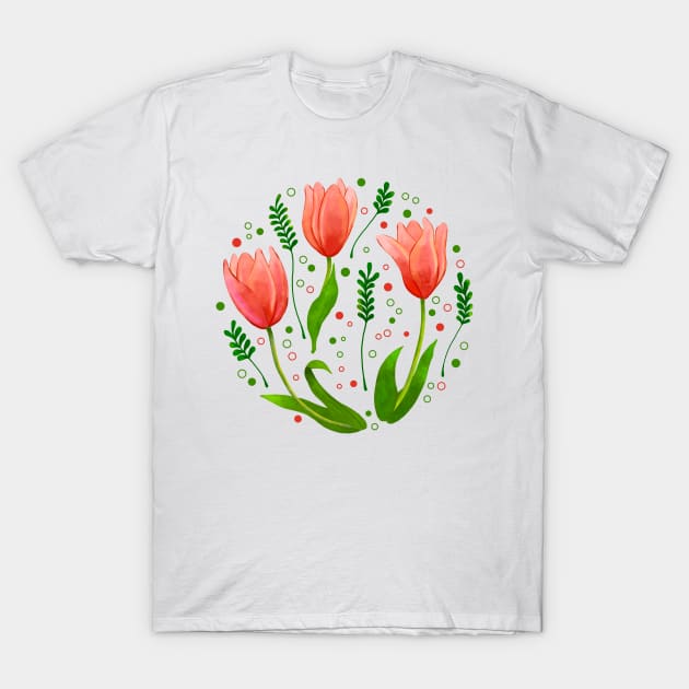 Tulip Flowers T-Shirt by Tebscooler